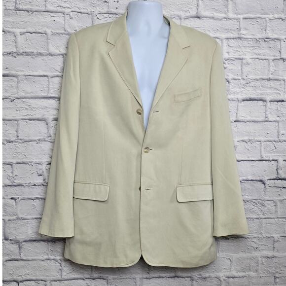 Tasso Elba Mens Sport Coat Size 42 Blazer Suit Jacket 100% Spun Silk 3 button - Picture 1 of 16